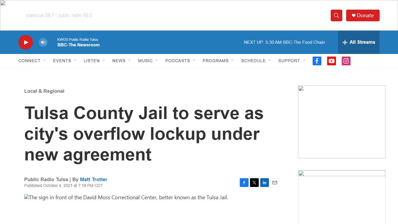 Tulsa County Jail to serve as city's overflow lockup under new agreement
